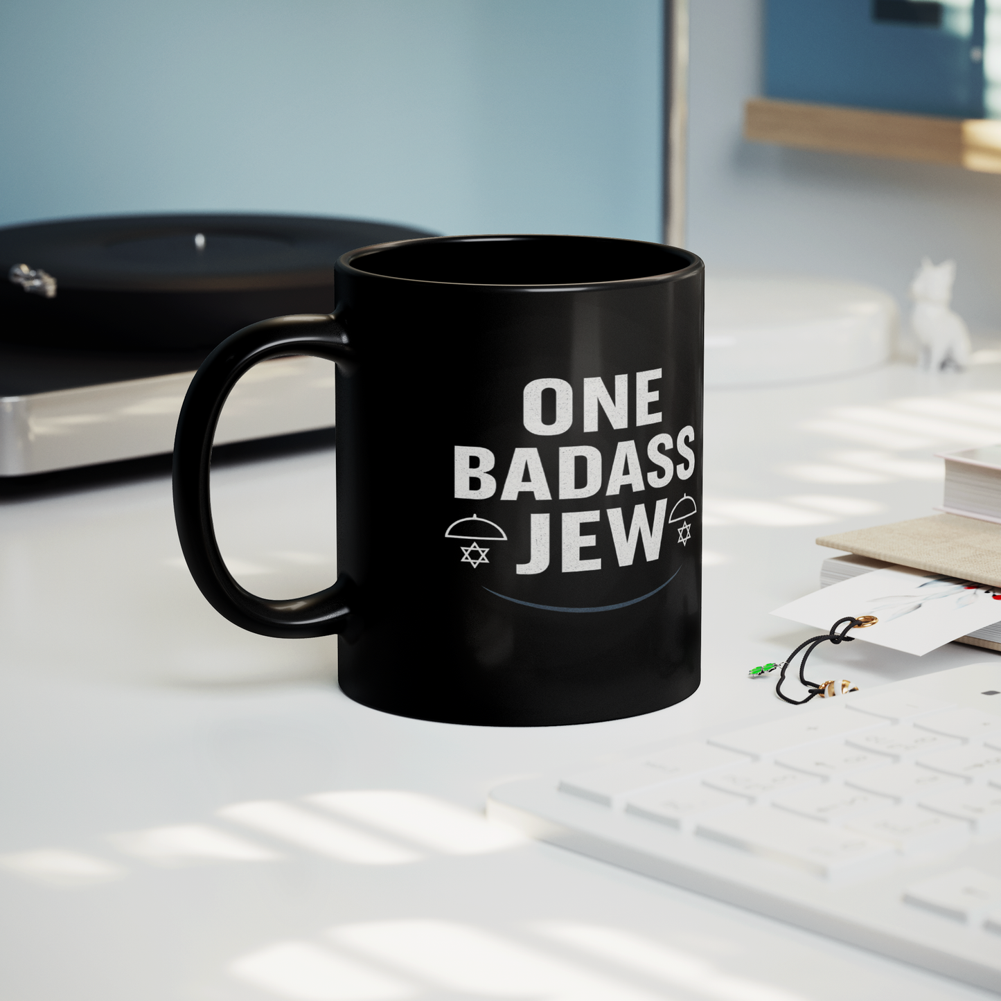 One_Badass_Jew_Black_Mug_11oz_Lifestyle_Record_Player_Mockup.png