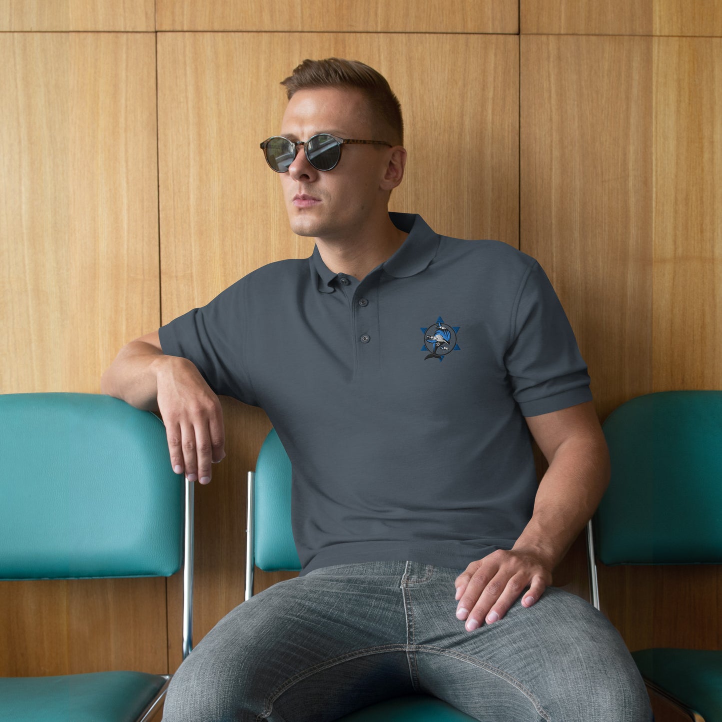 Mossad Dolphins of Death Men's Premium Polo