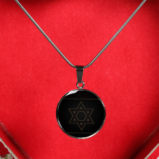 Star Of David Black and Gold Necklace/Bangle