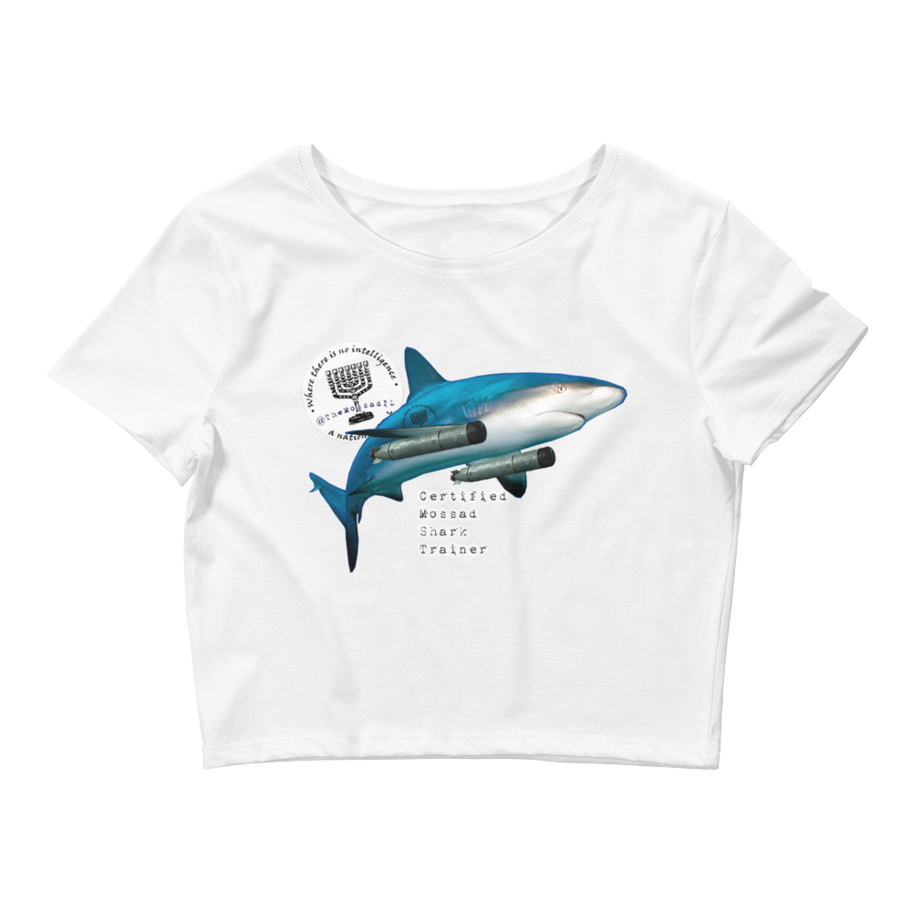 Certified Mossad Shark Trainer Women’s Crop Tee