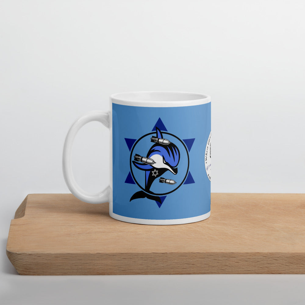 Mossad Dolphins of Death™ White glossy mug