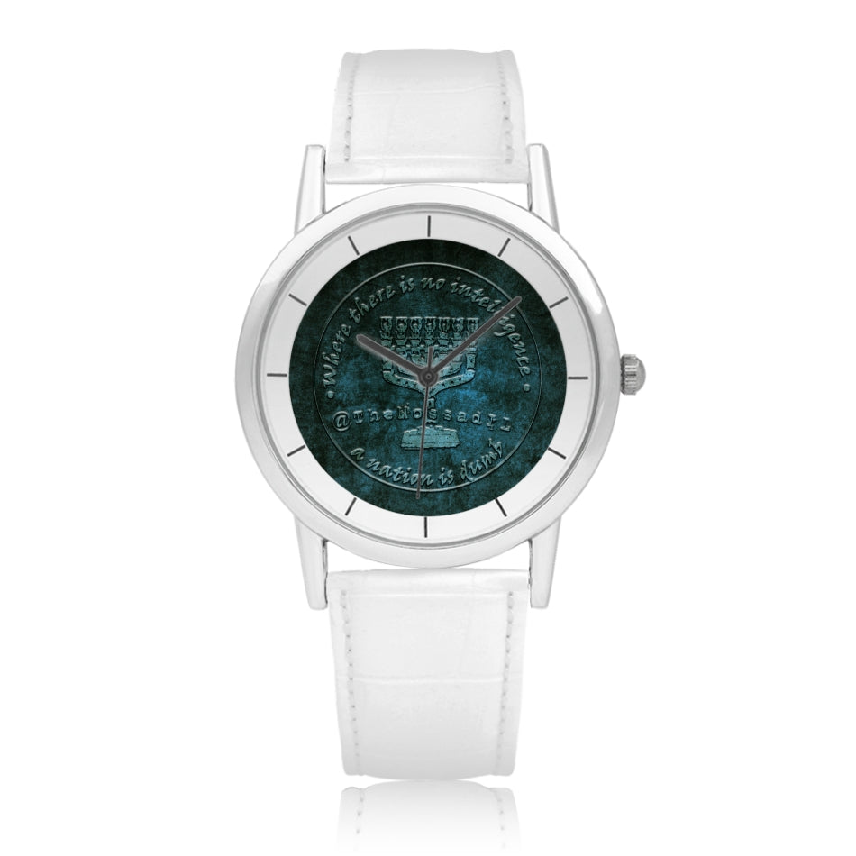 TheMossadIL Pure White Double-layer Concise Dial Water-resistance Quartz Watch