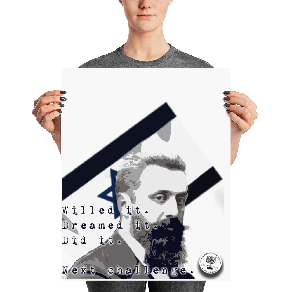Theodor Herzl "Willed It. Dreamed It." Poster
