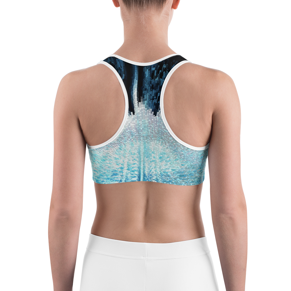 Blue & White Sports bra