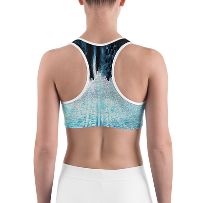 Blue & White Sports bra