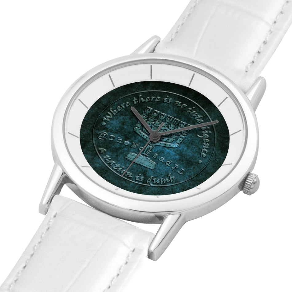 TheMossadIL Pure White Double-layer Concise Dial Water-resistance Quartz Watch
